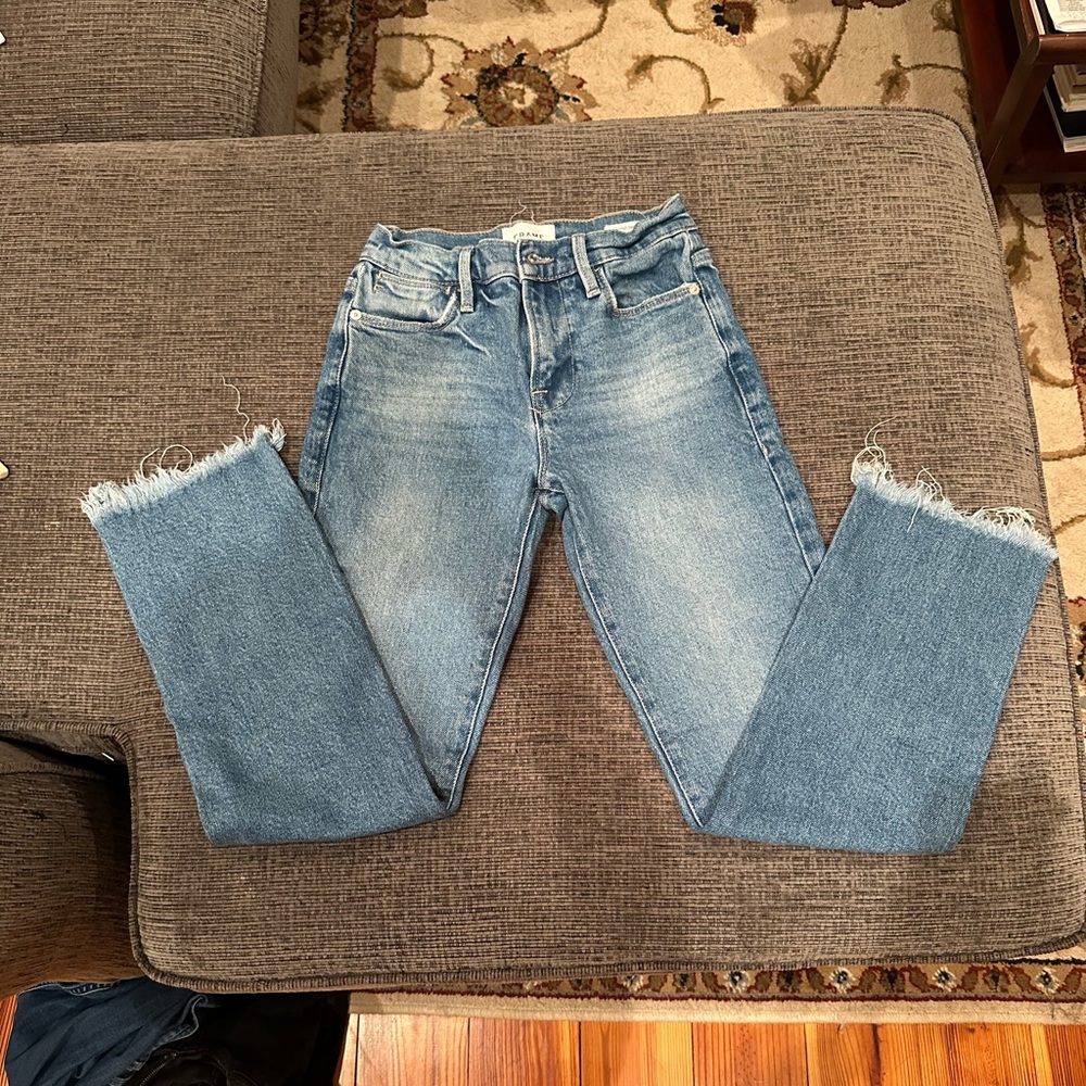 Frame Denim Light Blue Cropped Jeans